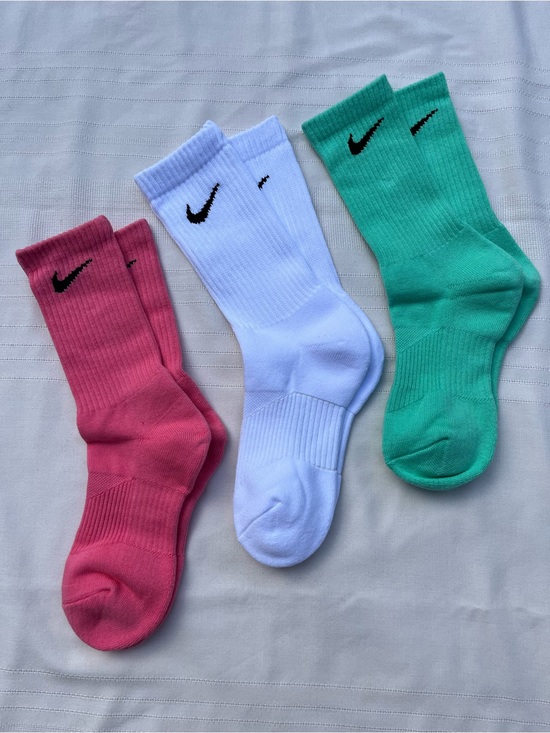 Nike Accessories - Nike Crew Socks - Pink, White, Teal with Black Swoosh